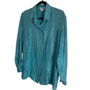 Partner’s By Mervyn’s Vintage Size medium Long Sleeve 100% Silk